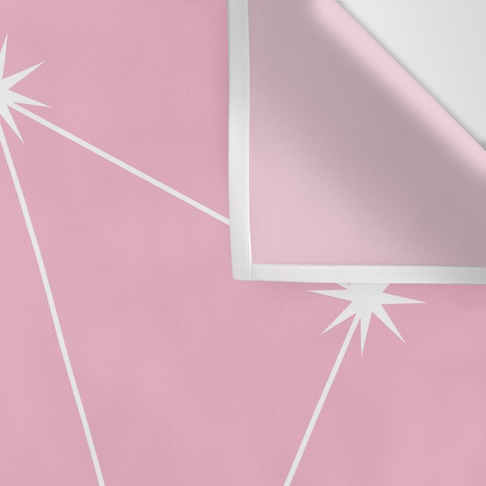 Libra Zodiac Star Constellation Line Art Soft Pink Wall Tapestry Gallery Image 3