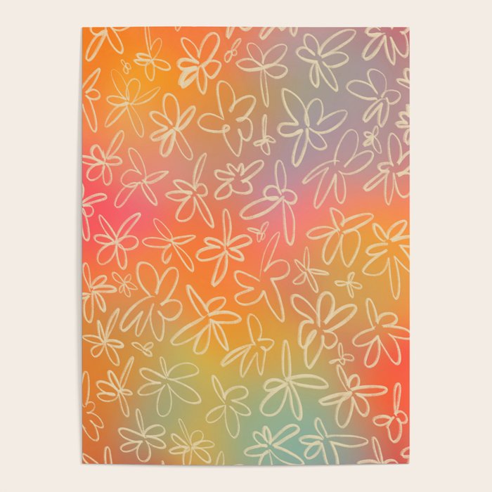 MISTY FIELD OF FLOWERS Poster Gallery Image 1