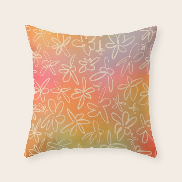 MISTY FIELD OF FLOWERS Throw Pillow Gallery Image 1