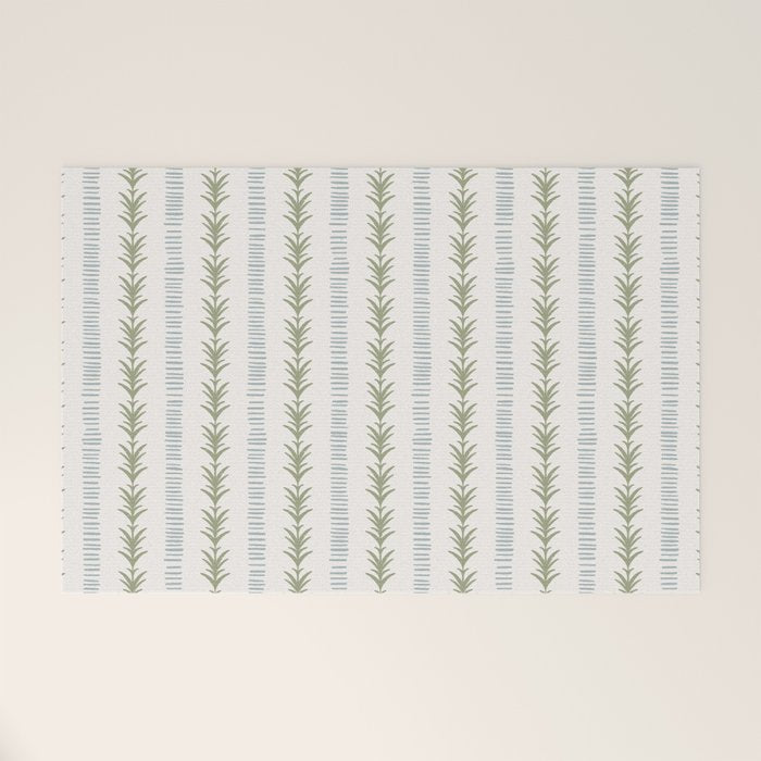 Natural Palm Stripe Welcome Mat Gallery Image 1