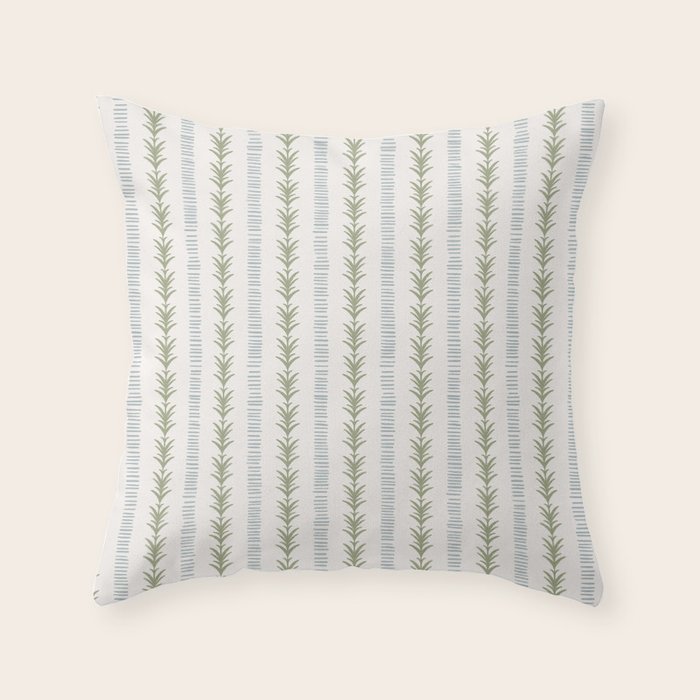 Natural Palm Stripe Throw Pillow Gallery Image 6