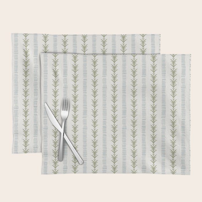 Natural Palm Stripe Placemat Gallery Image 1