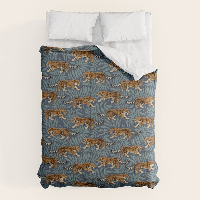 Tigers - dusky blue Comforter Gallery Image 6