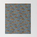 Tigers - dusky blue Throw Blanket Gallery Image 2