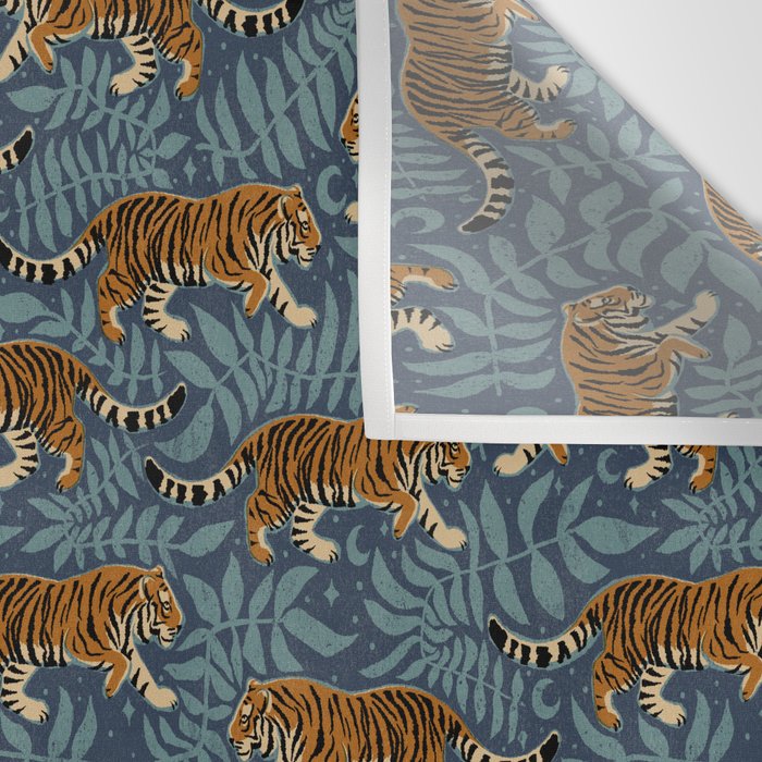 Tigers - dusky blue Wall Tapestry Gallery Image 3