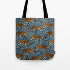 Tigers - dusky blue Tote Bag Gallery Image 1