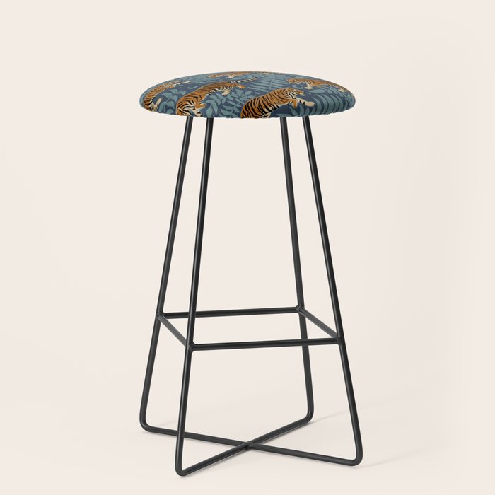 Tigers - dusky blue Stool Gallery Image 1