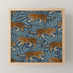 Tigers - dusky blue Mini Art Print Gallery Image 1