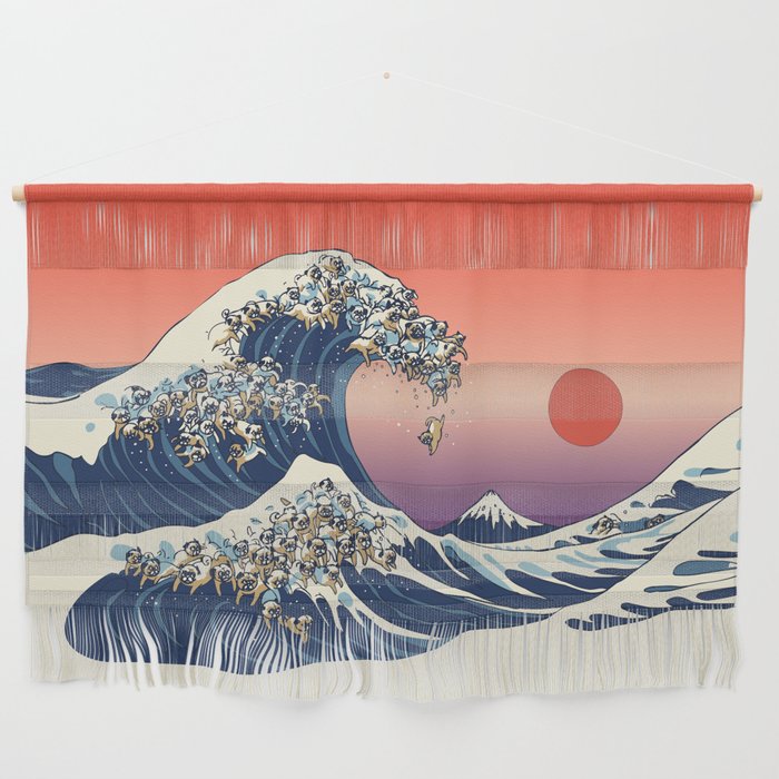 The Great Wave of Pug Wall Hanging Gallery Image 1