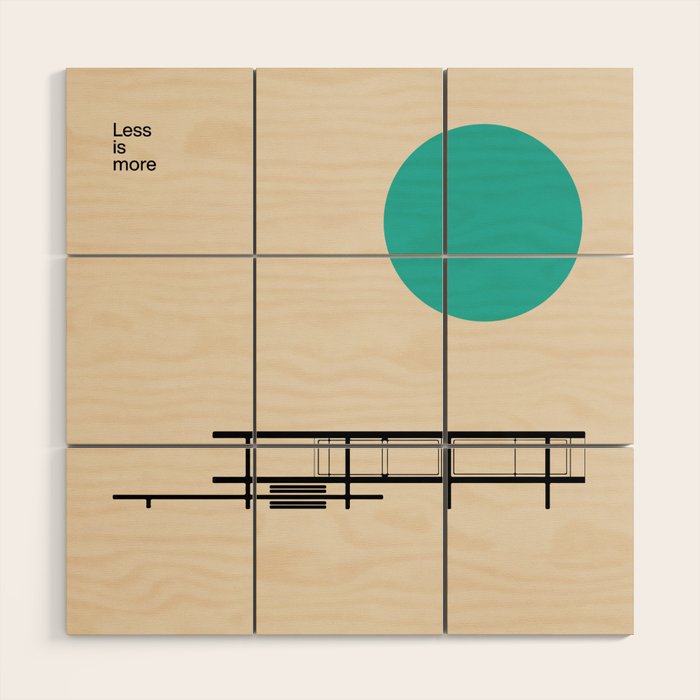 Farnsworth House, Ludwig Mies van der Rohe, Minimal Architecture Bauhaus Design Wood Wall Art Gallery Image 1