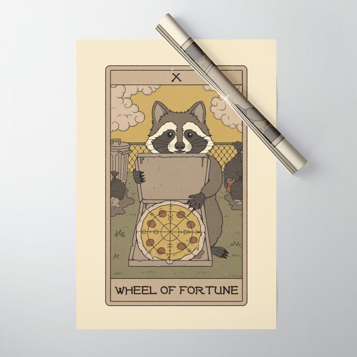 Wheel of Fortune - Raccoons Tarot Wrapping Paper Gallery Image 1
