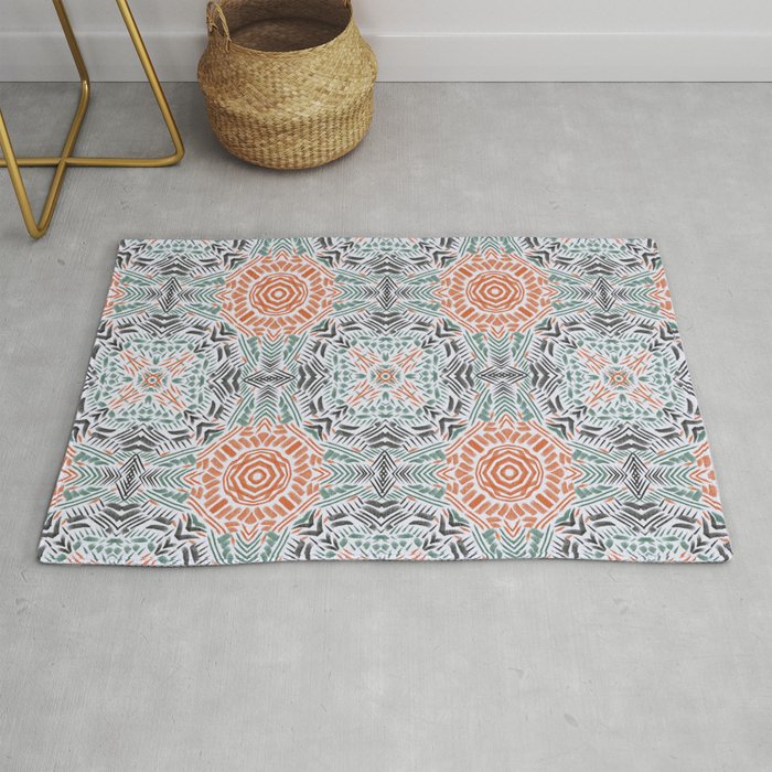 Modern brushstroke mosaic Rug Gallery Image 1