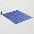 Blue Wispy Leaves Contemporary Abstract Pattern Yoga Mat Gallery Image 2