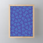 Blue Wispy Leaves Contemporary Abstract Pattern Mini Art Print Gallery Image 1