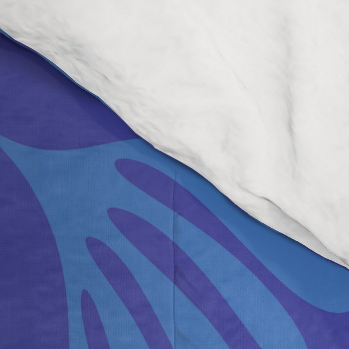 Blue Wispy Leaves Contemporary Abstract Pattern Comforter Gallery Image 4
