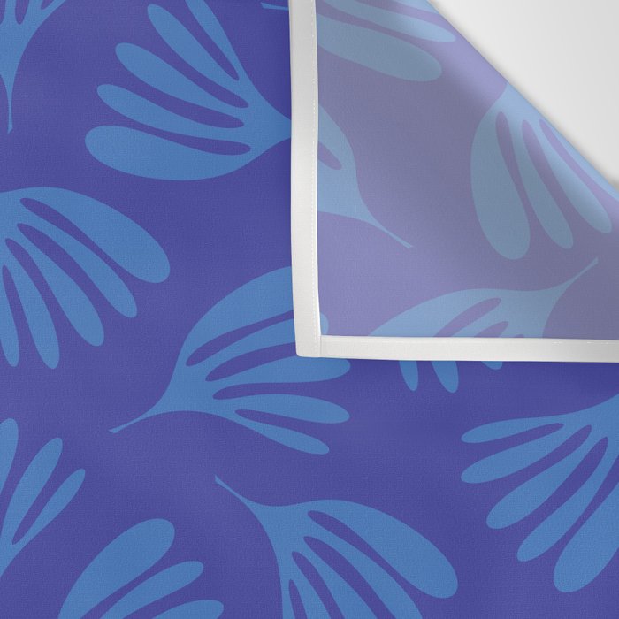 Blue Wispy Leaves Contemporary Abstract Pattern Wall Tapestry Gallery Image 3
