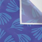 Blue Wispy Leaves Contemporary Abstract Pattern Wall Tapestry Gallery Image 3