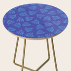Blue Wispy Leaves Contemporary Abstract Pattern Side Table Gallery Image 2