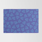 Blue Wispy Leaves Contemporary Abstract Pattern Rug Gallery Image 2