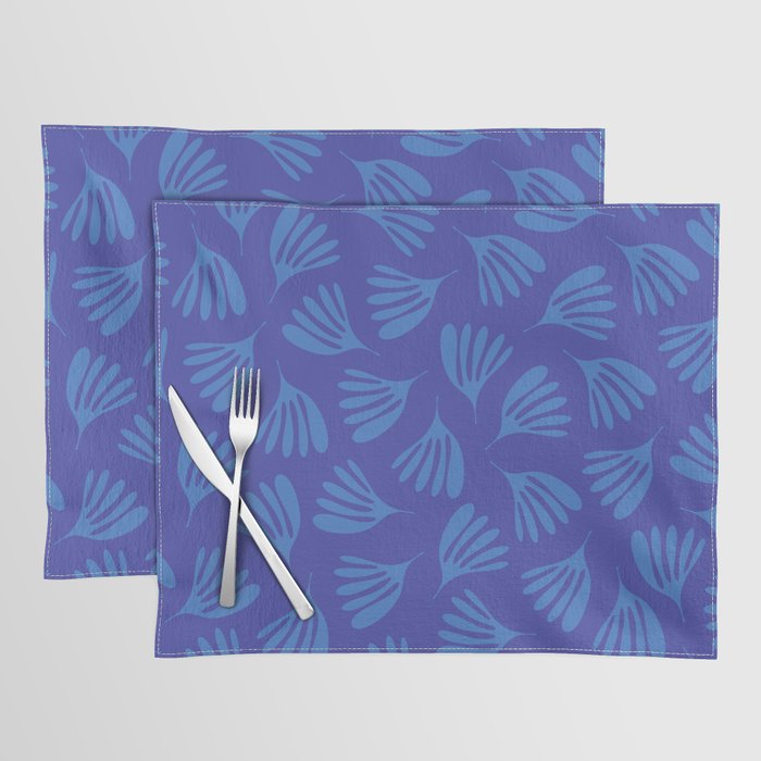 Blue Wispy Leaves Contemporary Abstract Pattern Placemat Gallery Image 1
