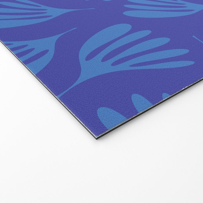 Blue Wispy Leaves Contemporary Abstract Pattern Welcome Mat Gallery Image 2