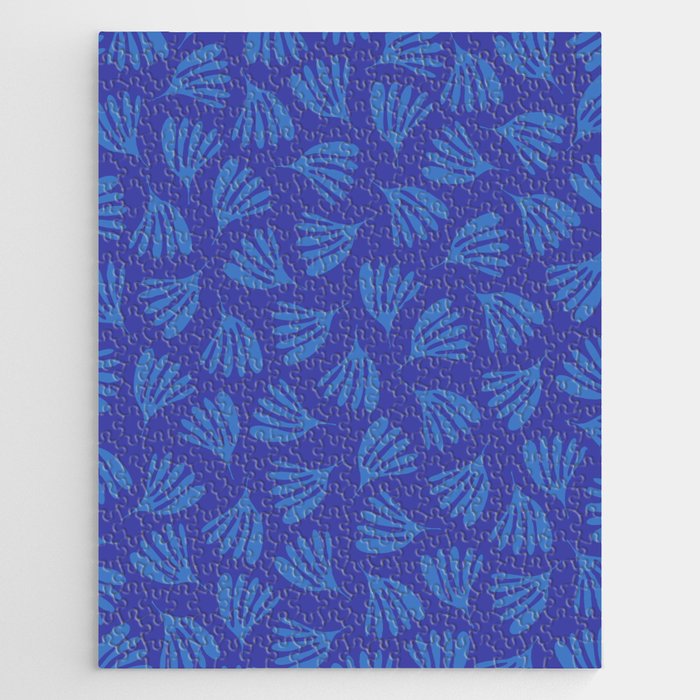 Blue Wispy Leaves Contemporary Abstract Pattern Jigsaw Puzzle Gallery Image 1