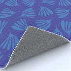 Blue Wispy Leaves Contemporary Abstract Pattern Rug Gallery Image 4