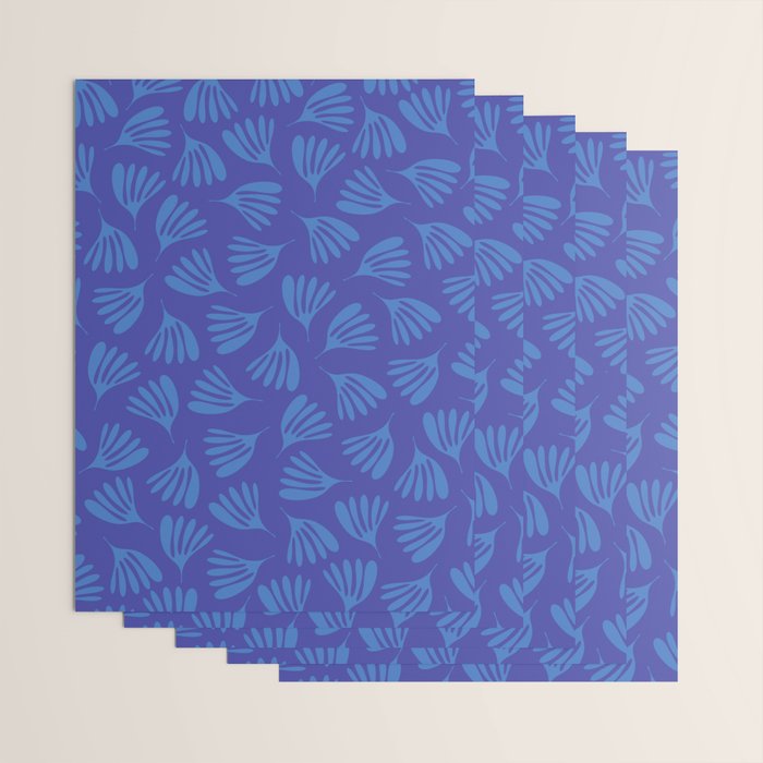 Blue Wispy Leaves Contemporary Abstract Pattern Wrapping Paper Gallery Image 3