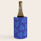Blue Wispy Leaves Contemporary Abstract Pattern Wine Chiller Gallery Image 2