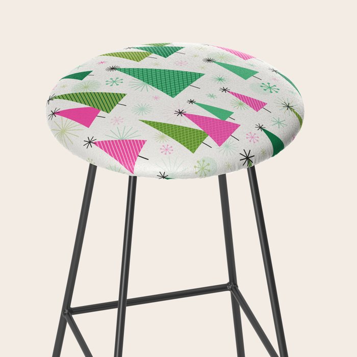 Mid-Century Modern Christmas Trees - Pink and Green Stool Gallery Image 2