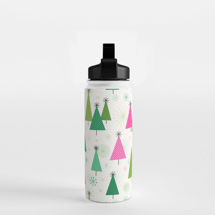 Mid-Century Modern Christmas Trees - Pink and Green Water Bottle Gallery Image 2