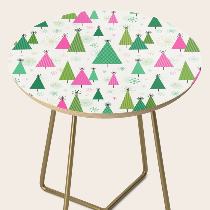 Mid-Century Modern Christmas Trees - Pink and Green Side Table Gallery Image 2