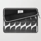 Mid Century Modern Op Art Black and White Pattern Laptop Sleeve Gallery Image 2