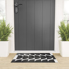 Mid Century Modern Op Art Black and White Pattern Welcome Mat Gallery Image 3