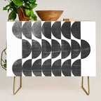 Mid Century Modern Op Art Black and White Pattern Credenza Gallery Image 1
