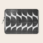 Mid Century Modern Op Art Black and White Pattern Laptop Sleeve Gallery Image 1