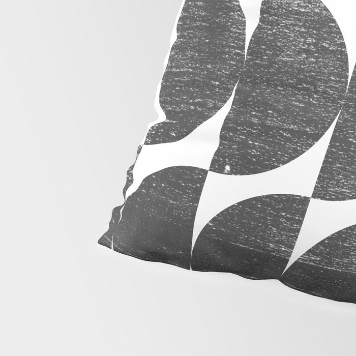 Mid Century Modern Op Art Black and White Pattern Pillow Sham Gallery Image 4