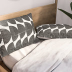 Mid Century Modern Op Art Black and White Pattern Pillow Sham Gallery Image 2