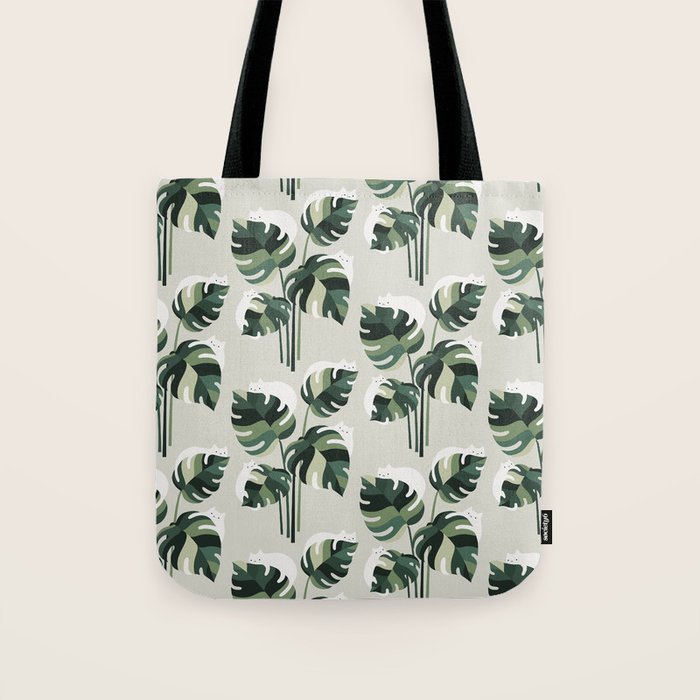 Cat and Plant 11 Pattern Tote Bag Gallery Image 1