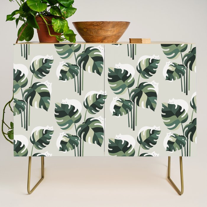 Cat and Plant 11 Pattern Credenza Gallery Image 1