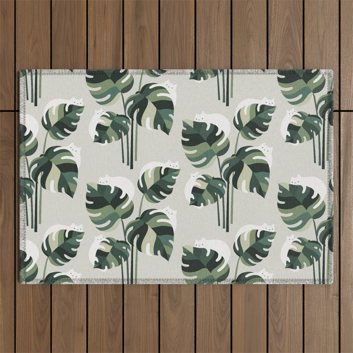 Cat and Plant 11 Pattern Outdoor Rug Gallery Image 1