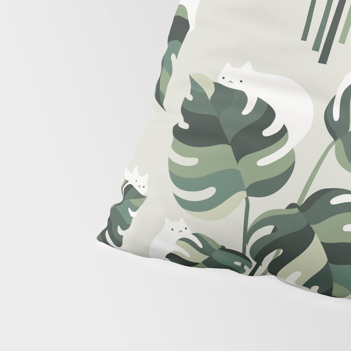 Cat and Plant 11 Pattern Pillow Sham Gallery Image 4
