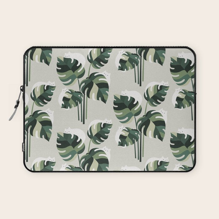 Cat and Plant 11 Pattern Laptop Sleeve Gallery Image 1