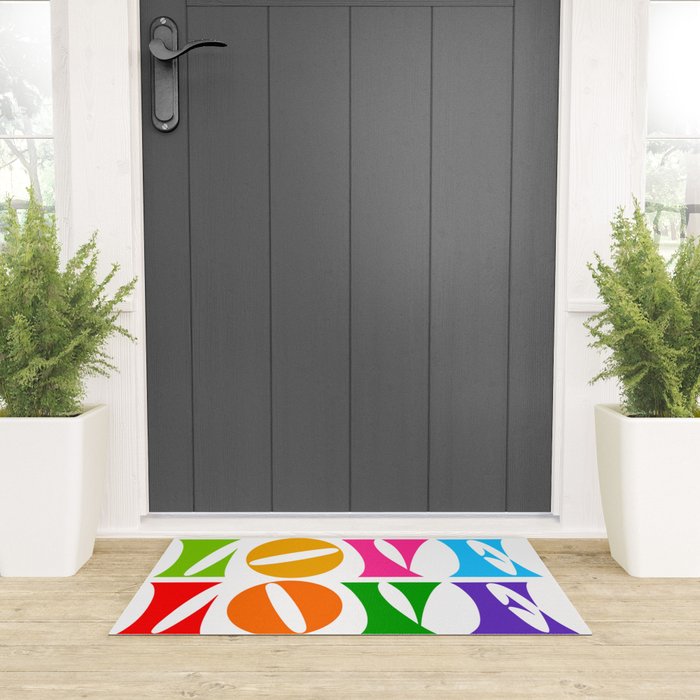 Rainbow LOVE - Groovy Repeat! Welcome Mat Gallery Image 3