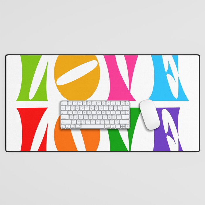 Rainbow LOVE - Groovy Repeat! Desk Mat Gallery Image 1