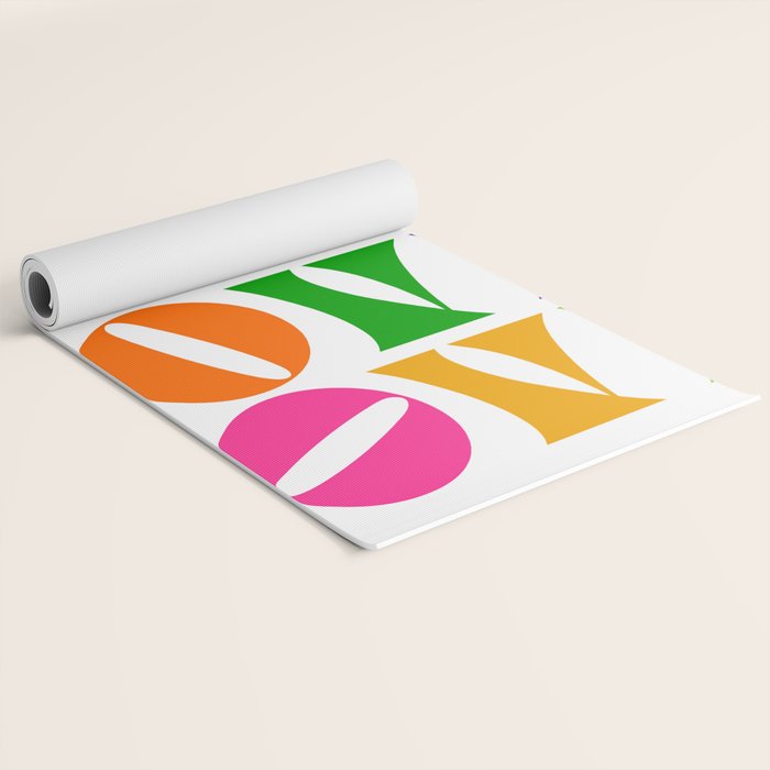 Rainbow LOVE - Groovy Repeat! Yoga Mat Gallery Image 2