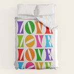Rainbow LOVE - Groovy Repeat! Duvet Cover Gallery Image 6