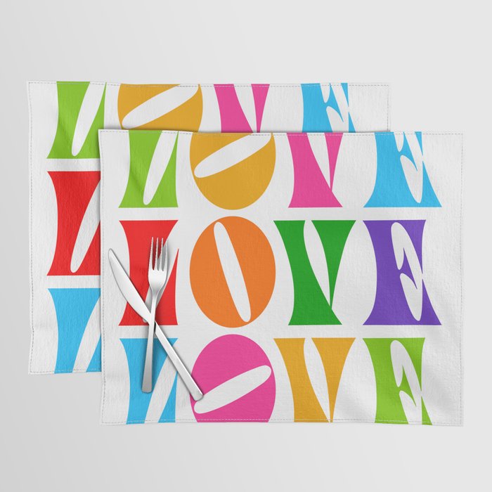 Rainbow LOVE - Groovy Repeat! Placemat Gallery Image 1
