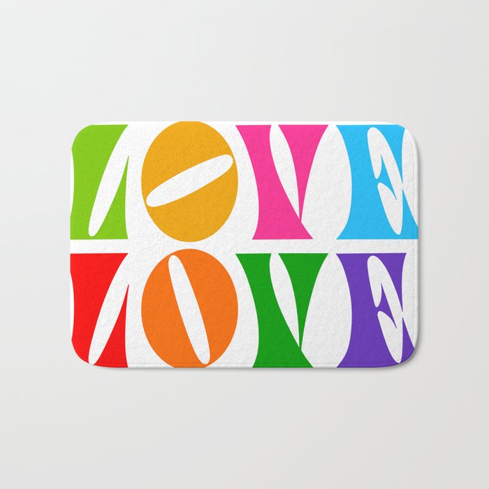 Rainbow LOVE - Groovy Repeat! Bath Mat Gallery Image 1