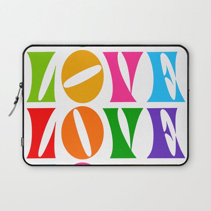 Rainbow LOVE - Groovy Repeat! Laptop Sleeve Gallery Image 1